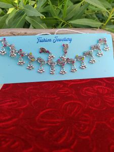Oxidized Silver Anklet with Ghungroos