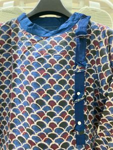 Blue Geometric Print Kurta