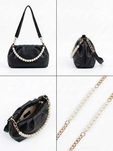 Chic Black Pearl Accent Clutch Bag