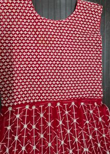 Red Embroidered Kurta Set with Dupatta