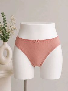 Soft Pink Jacquard Briefs with Bow