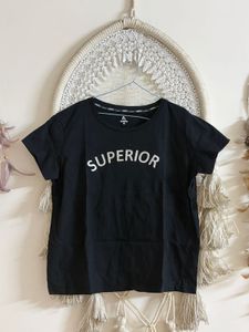 Black 'Superior' Graphic T-Shirt
