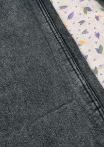 Charcoal Grey Wide Leg Denim Jeans