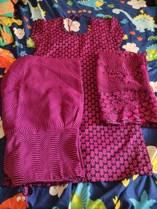 Pink & Black Salwar Kameez Suit