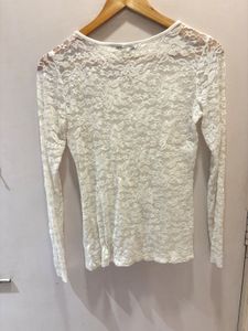 Forever 21 Coquette Girly Lace Sleeve Top