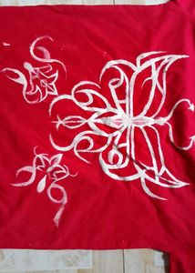 Hand-Painted Red Butterfly T-Shirt