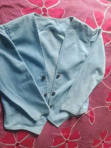 White Puff  Top &amp; Denim combo set