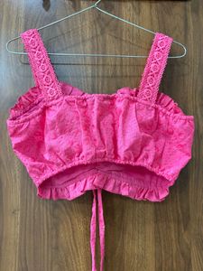 Vibrant Pink Ruffled Blouse