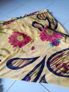 Discount Offer Printed Saree With Blouse