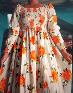 Floral Print Smocked Dress