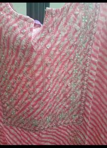 Elegant Pink Striped Kurta