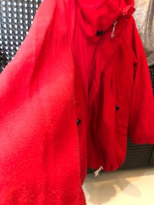 Chic Red Hooded Jacket