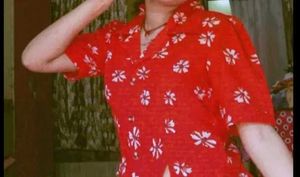 Red Floral Print Cropped Shirt