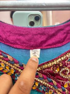 Beautiful Teal Kurta with Embellishments