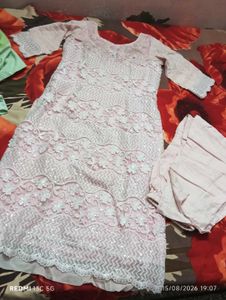 Beautiful Pink Embroidered Kurta Set