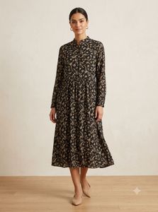 Sheer Floral Print Midi Dress