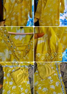 combo Kurta Set with White Floral Print
