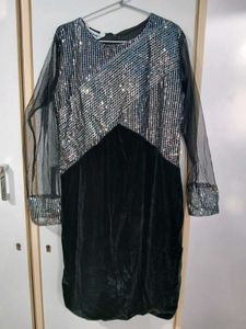 Sparkling Sequin &amp; Velvet Party Dress
