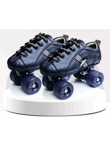 Black Leather Roller Skates For Men & Women