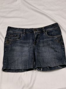 Studded Denim Shorts