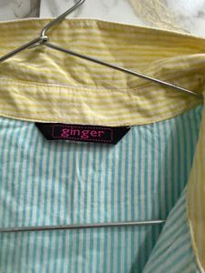 Colorful Striped Button-Up Shirt
