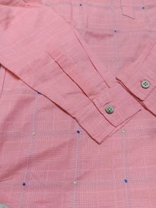 Fab india peach kids short chinese collar kurta