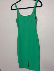 Zara Green Ribbed Tank Dress