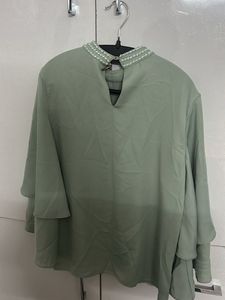 Elegant Sage Green Blouse