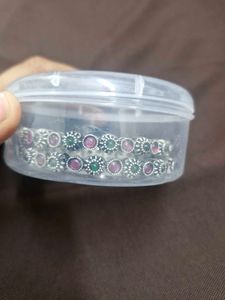 Exquisite Stone-Studded Bangles - brand new