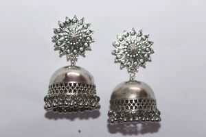 Women Jhumki Earrings, Silver