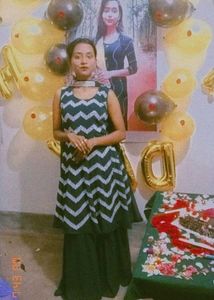 Chic Teal Chevron Kurti &amp; Skirt Set