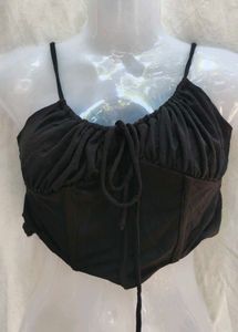 Black Corset Crop Top