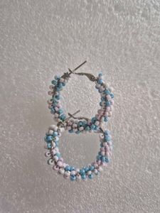 Beaded Hoop Earrings - Unused
