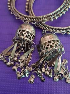 Navratri Oxidized Silver Bangles