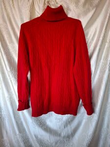 Classic Red Turtleneck Sweater
