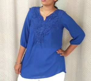 Embroidery Kurta Tunictop New Blue Kurti