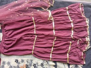 Beautiful Maroon sarara Set with Dupatta