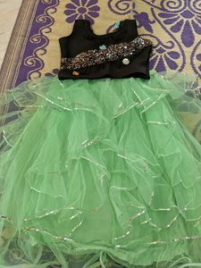 Pista Green Skirt And Top