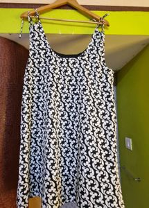 Monochromatic Floral Print Dress