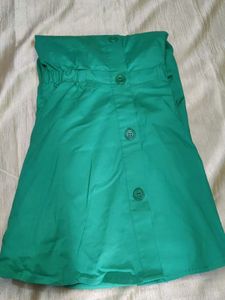 Green Button-Up Peplum Top