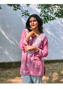 Embroidered Pink Kurta