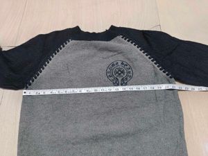 Chrome heart Men's Grey &amp; Black Sweater