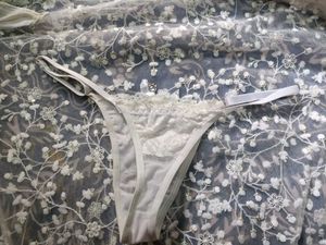 White Lace Thong