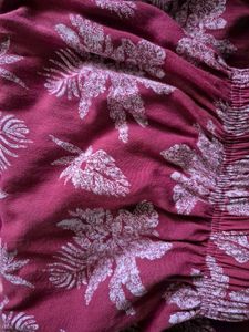 Maroon Floral Print Palazzos
