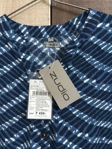 Stylish Blue Printed Kurta with price tag