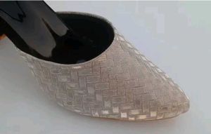✨ Stylish Silver &amp; Black Women’s Heels ✨