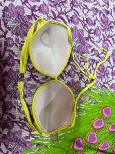 Vibrant Yellow Ruched Bikini bra