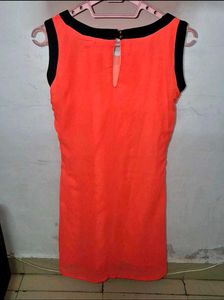 Vibrant Orange Sleeveless Dress
