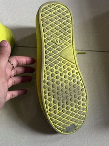 Bright Yellow Lace-Up Sneakers