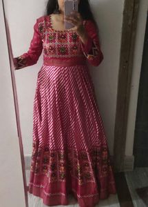 Red Embroidered Ethnic Gown